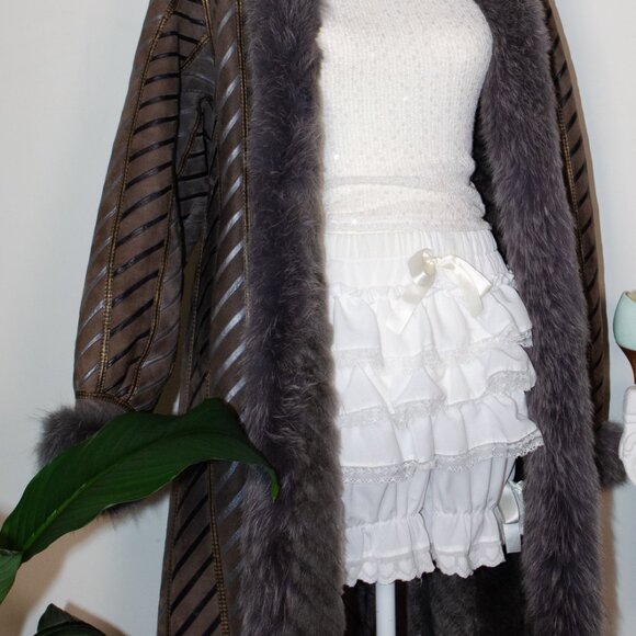 Rare Vintage 1970s Reversible Sheepskin Faux-Fur Coat - Picture 2 of 5